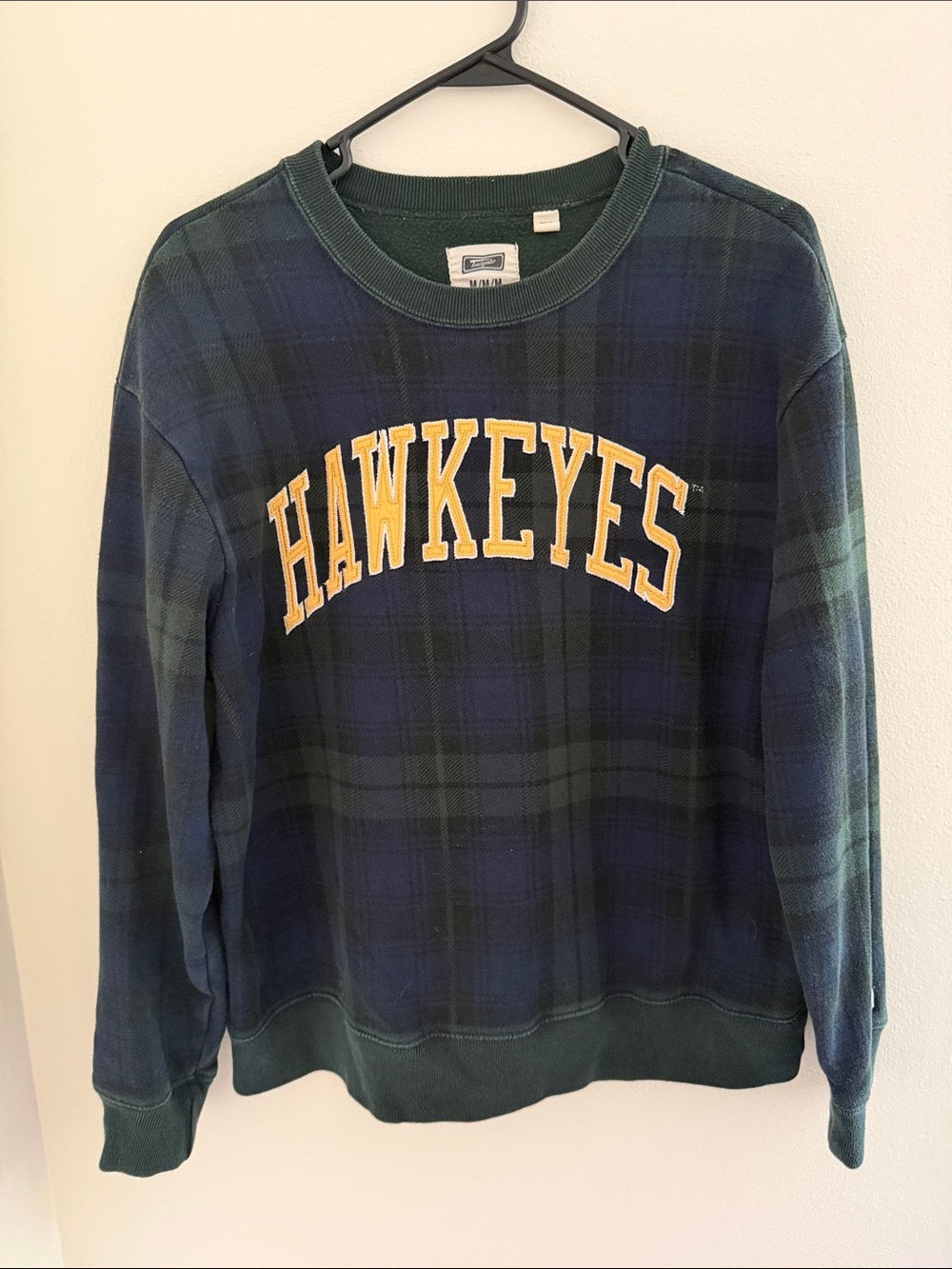 Hawkeyes Plaid Crewneck Sweatshirt - Green/Navy